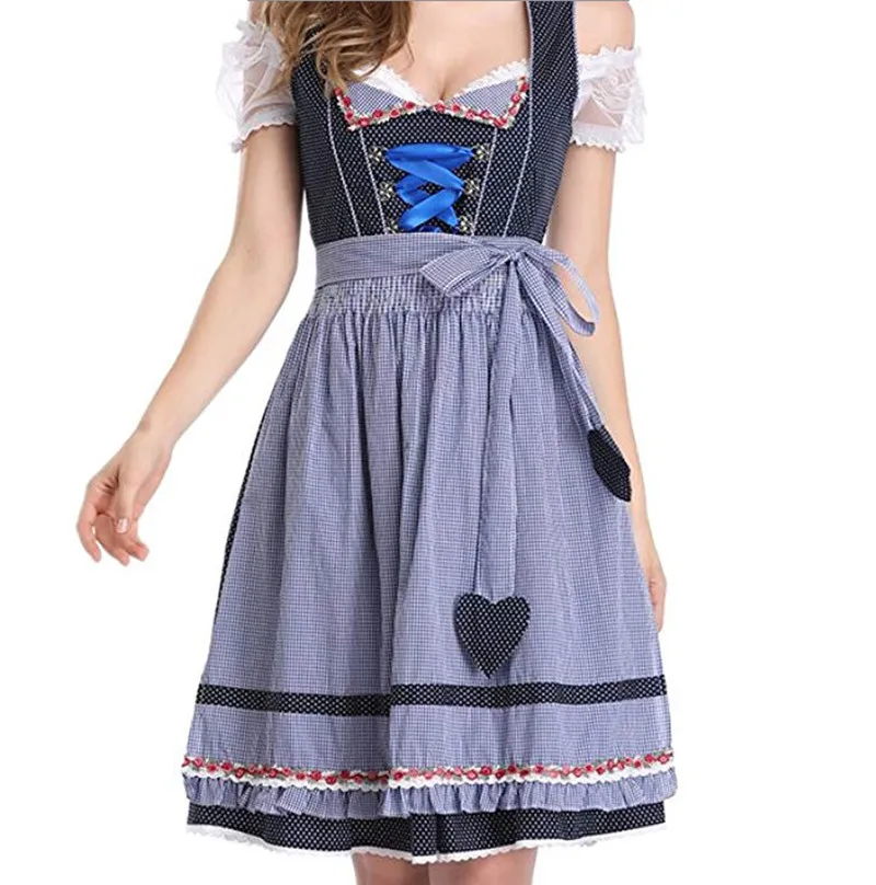 Women's Bavarian Oktoberfest Costumes Traditional German Dirndl Dress Three Pieces Suit Halloween Cosplay Fancy Party |
