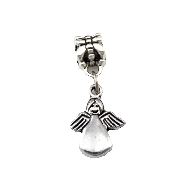 

100Pcs Antique Silver Alloy Angel Pendants For Jewelry Making Findings 12.2x30mm A-489a