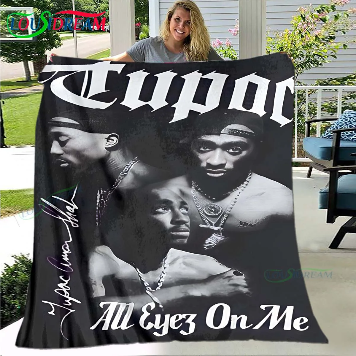 Одеяло Pop Singer Tupac-Shakur Фланелевое покрывало для кровати дивана пикника офиса