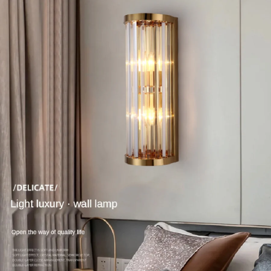 

Комнатный Хрустальный настенный светильник, коридор, гостиная, декоративный светильник для спальни, прикроватный светящийся хрустальный н...