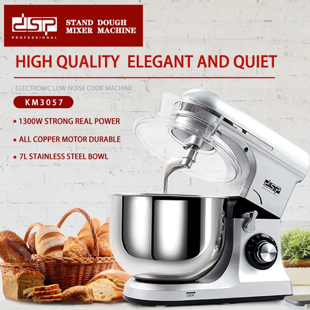 Dsp 7L Household Mixer Professional Kitchen Aid Food Blender Cream Whisk Cake Dough Mixers With Bowl 8 Gears Mixer Chef Machine