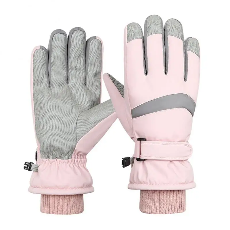 

Pu Riding Gloves Ski Gloves Thickened Anti Slip High-density Outdoor Mittens Plush Mittens Waterproof Cold Proof Gloves