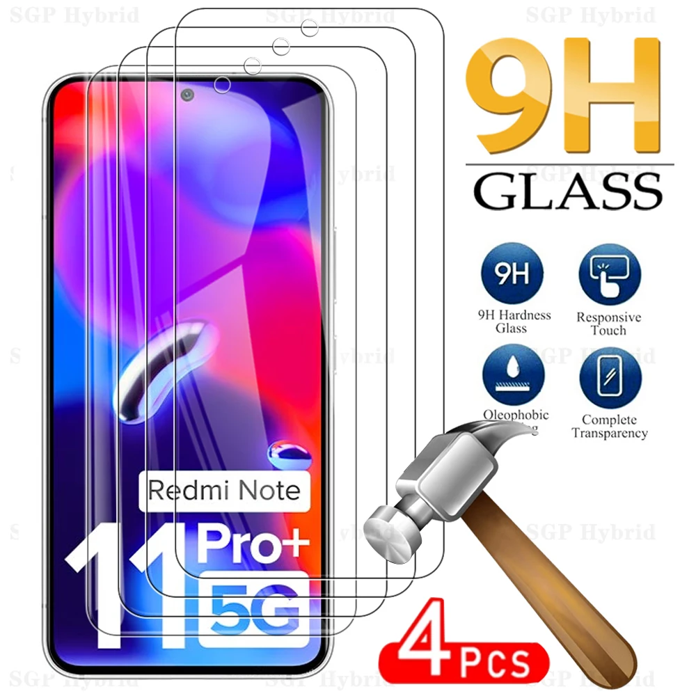 4pcs For Xiaomi Redmi Note 11 Pro Plus Screen Explosion-proof Glass Redme Note 11Pro 11E Pro 11S 11T 11 S T E Protective Film