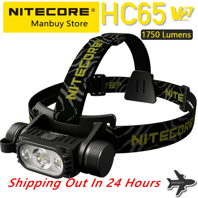

Налобный фонарь NITECORE HC65 V2, аккумуляторный, 1750 лм, 100 °