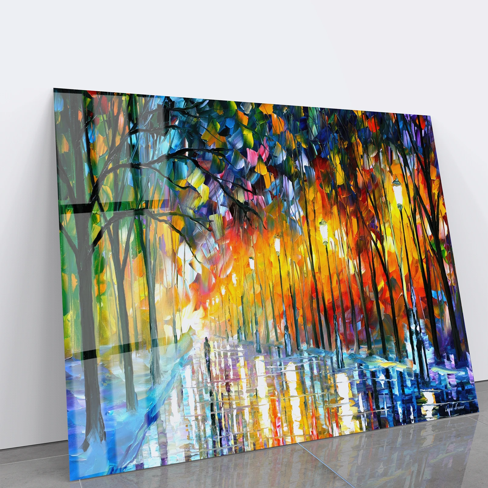 

60X40cm Watercolor Modern Minimalist Frameless Tempered Glass Art Bedroom Living Room Sofa Backrest Wall Decoration Painting