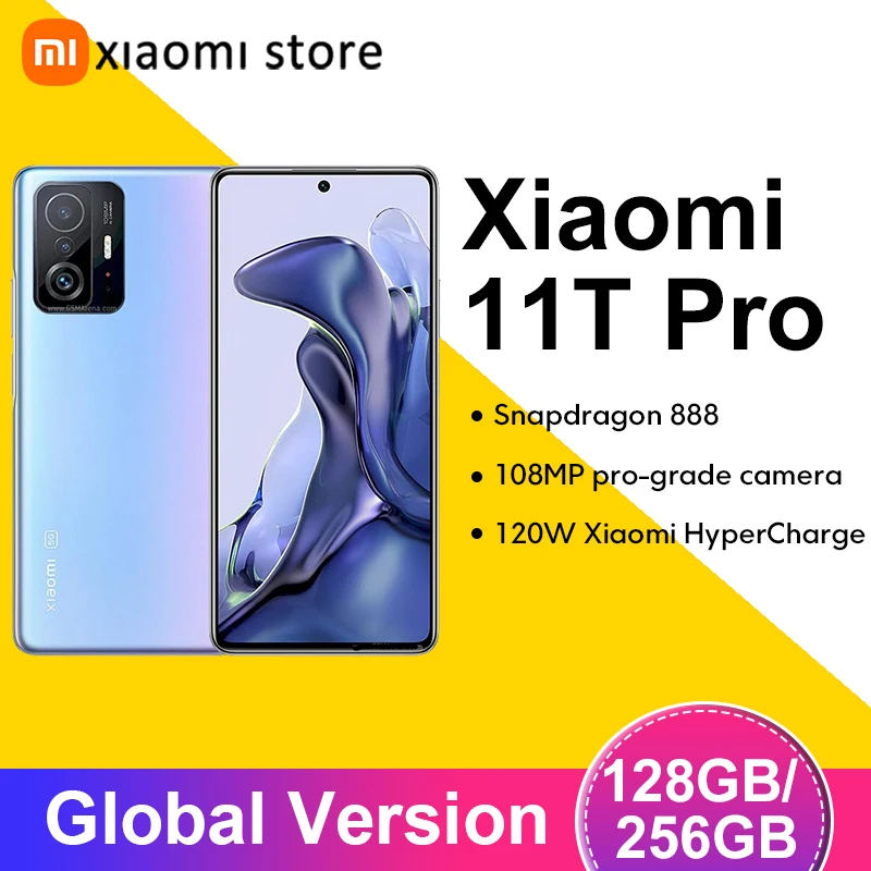 Смартфон глобальная версия Mi 11T Pro 128 Гб/256 ГБ Snapdragon 888 NFC камера 120 МП Вт быстрая