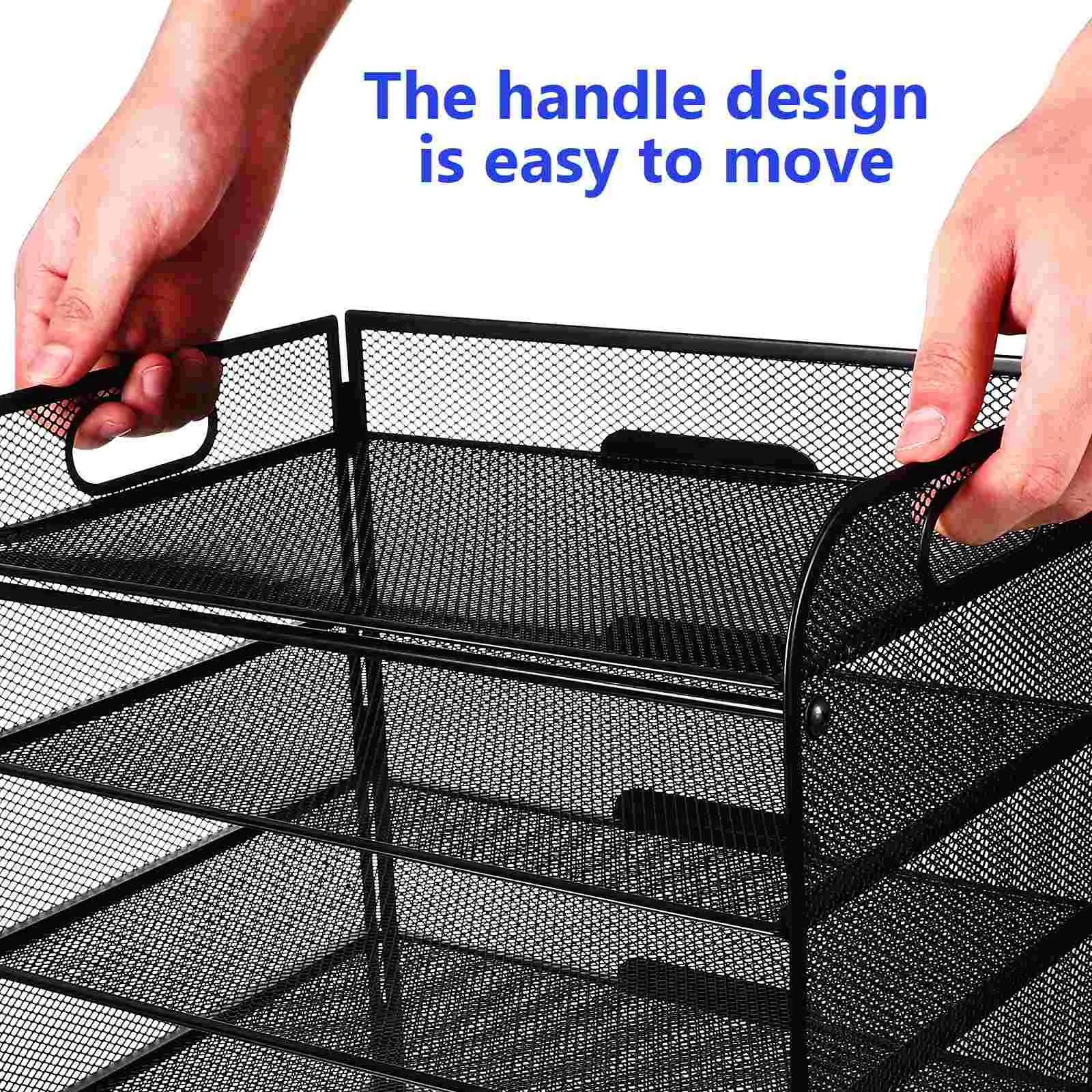 

Black Serving Tray Divider Paper File Organizer Sorter Carbon Steel Desk Office