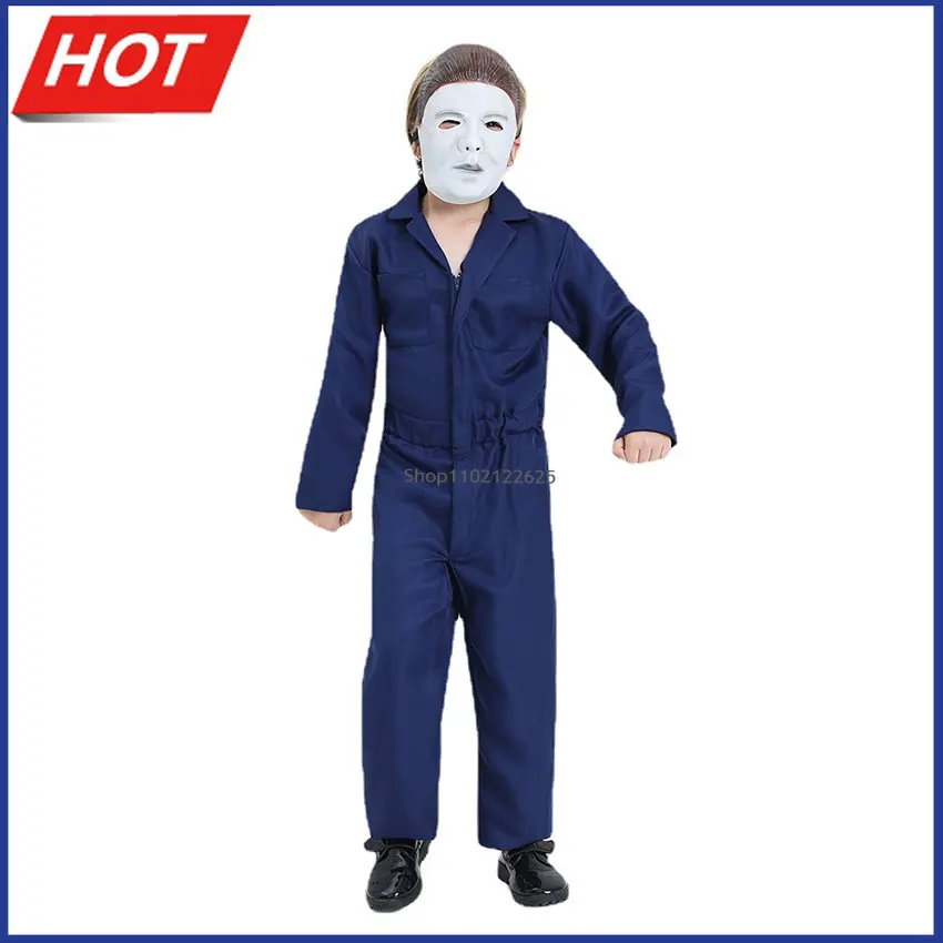 

Майкл Майерс Косплей Аниме комбинезоны цельный маскарадный костюм Хэллоуин костюмы для детей Маска Карнавал детская одежда костюм