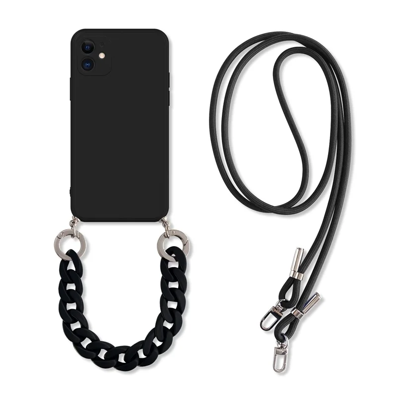

Luxury Simple Crossbody Necklace Lanyard silicone case for iphone 11 Pro Max 12 MiNi XR X XS 7 8 plus 6 S SE 2020 cover