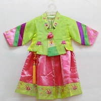 hanbok girl summer simulation silk roses colorful sleeves hanbok dress festival costumes