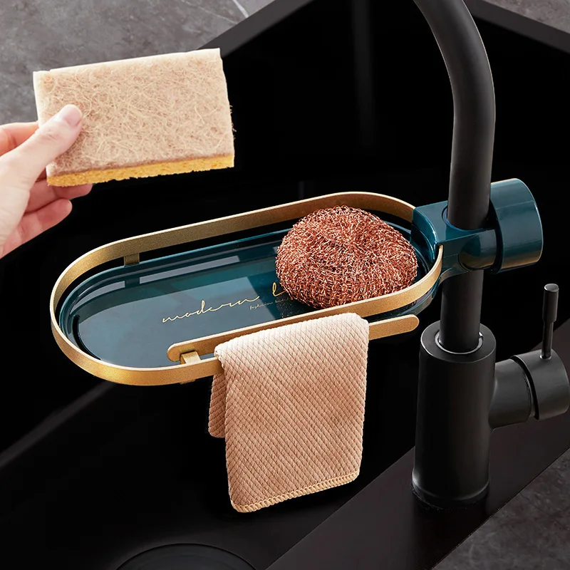 

Rag Rack Bathroom Sponge For Accessories Kitchen Dry Sink Drain Rod Rack Holder Soap Storage Shower Faucet Rack