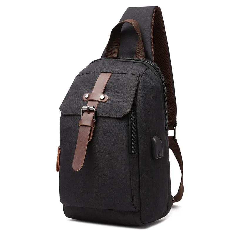

Simple solid color waterproof shoulder bag student school bag Korean version of the college style men's fashion travel bag