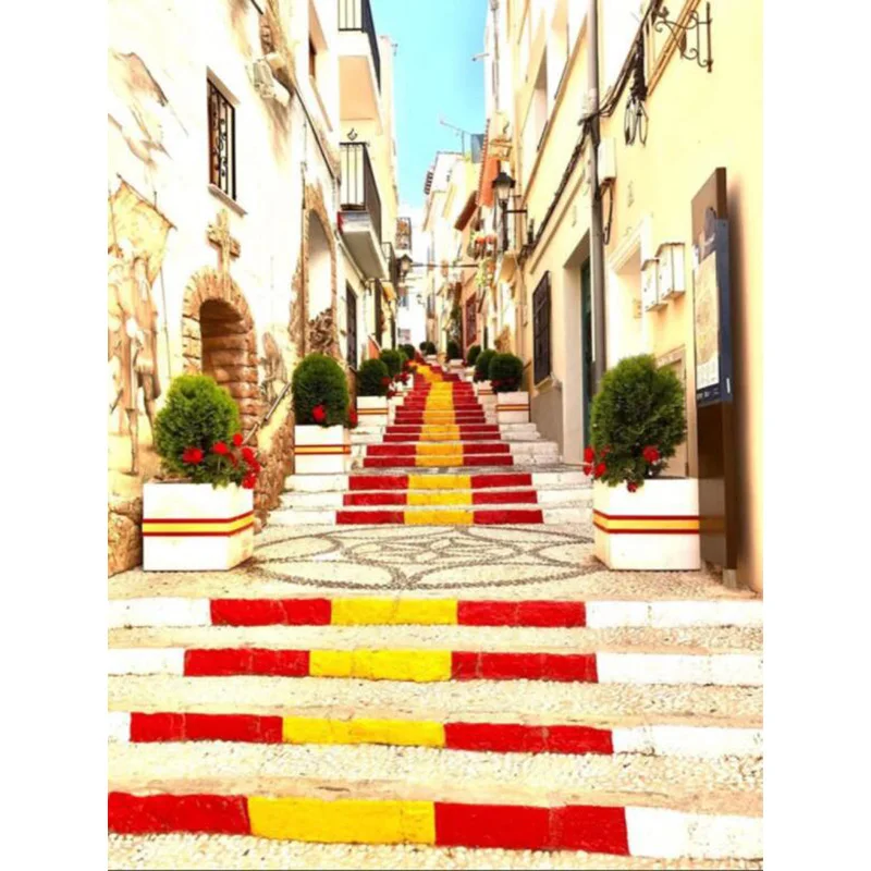 

Retro Europe City Street Buildings Scenery Photography Backgrounds Wedding Baby Portrait Backdrops For Photo Studio 21804OUT-55