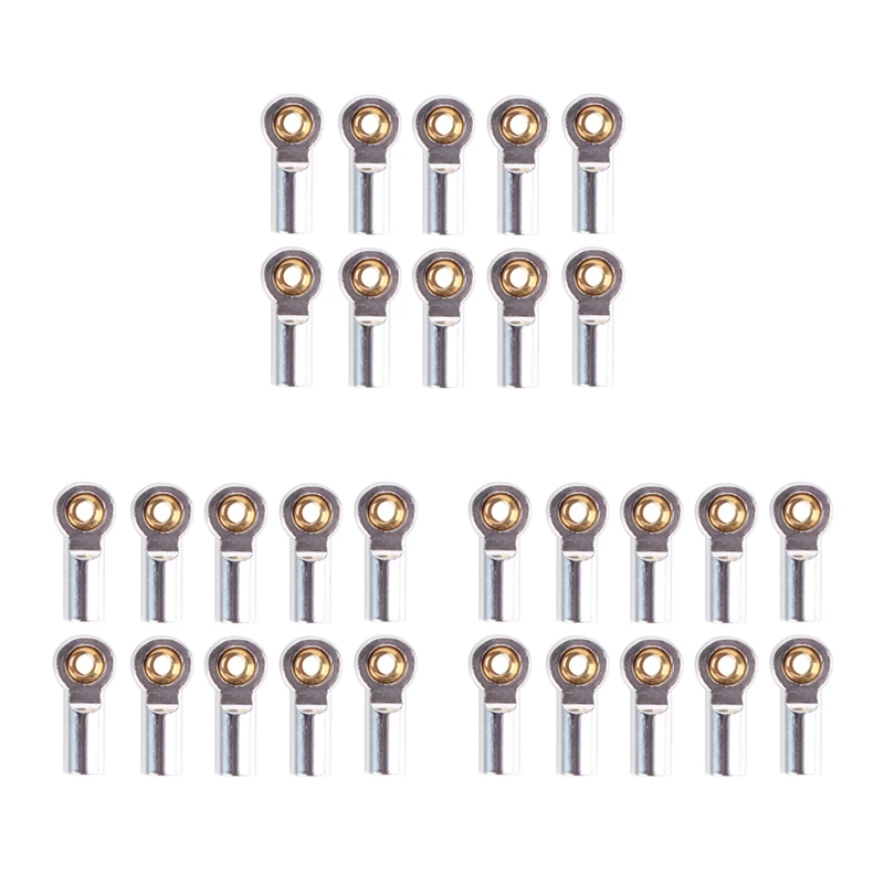 

30Pcs Metal M3 Link Tie Rod End Ball Joint For 1/10 RC Car Crawler AXIAL SCX10 D90 D110 Tamiya CC01,Silver