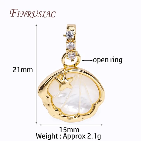 Подвески из латуни с позолотой FINRUSIAC с цирконом