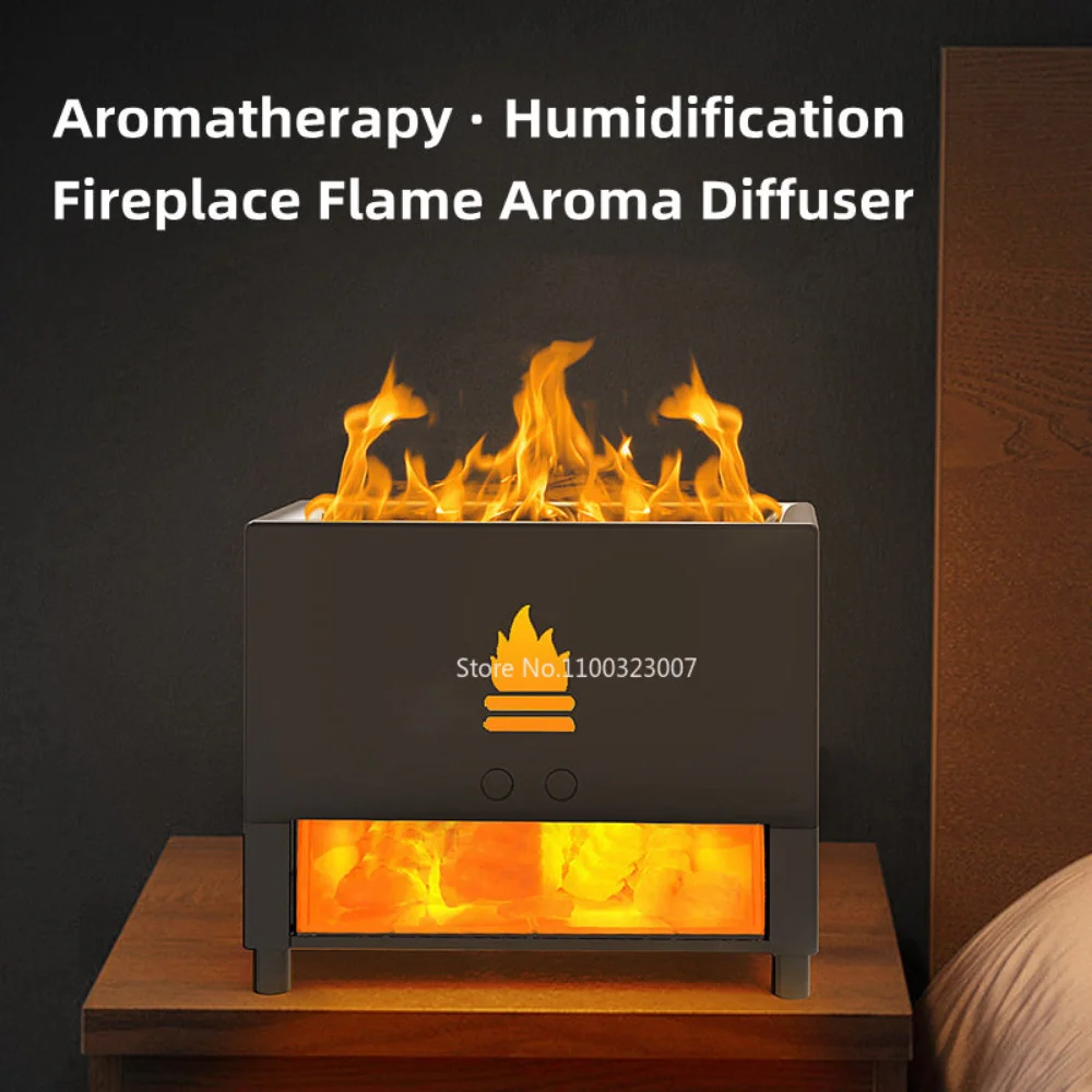 

200ml Simulation Flame Aromatherapy Air Humidifier USB Essential Oil Salt Stone Diffuser For Home Room Fragrance Aroma Diffusor
