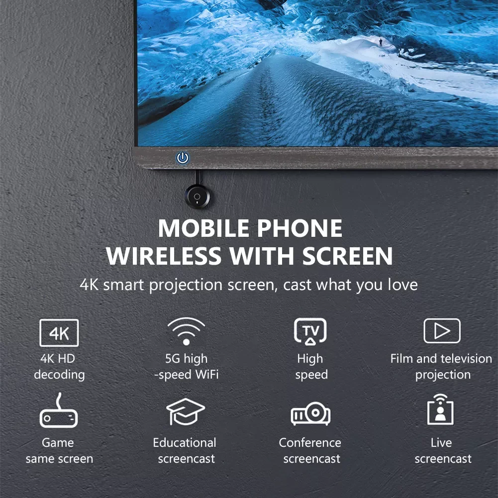 Новый ТВ-стик 4K 1080P дисплей для экрана Mira Anycast HDMI-совместимый ТВ-ключ Miracast Android