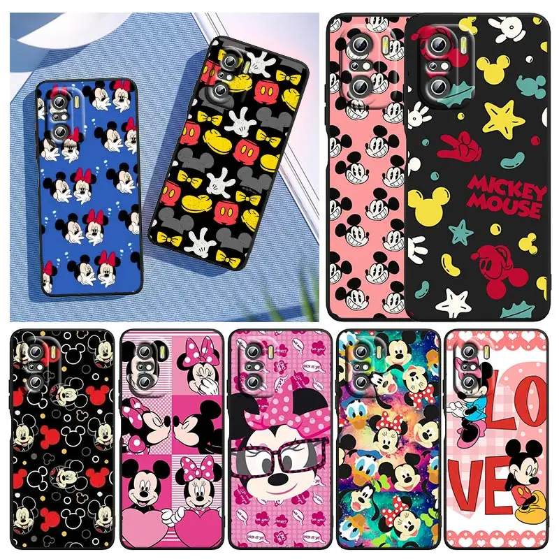 

Minnie Mickey Mouse Art For Xiaomi Redmi Note 10S 10 K50 K40 Gaming Pro 10 9AT 9A 9C 9T 8 7A 6A 5 4X Black TPU Phone Case
