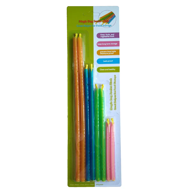 

8Pcs/Set Dampproof Seal Clip For Snacks Kitchen Supplies Sealing Bar PP Multipurpose 4Colors