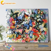 chenistory oil painting by number butterfly drawing on canvas handpainted art gift diy pictures by number animals kits home deco