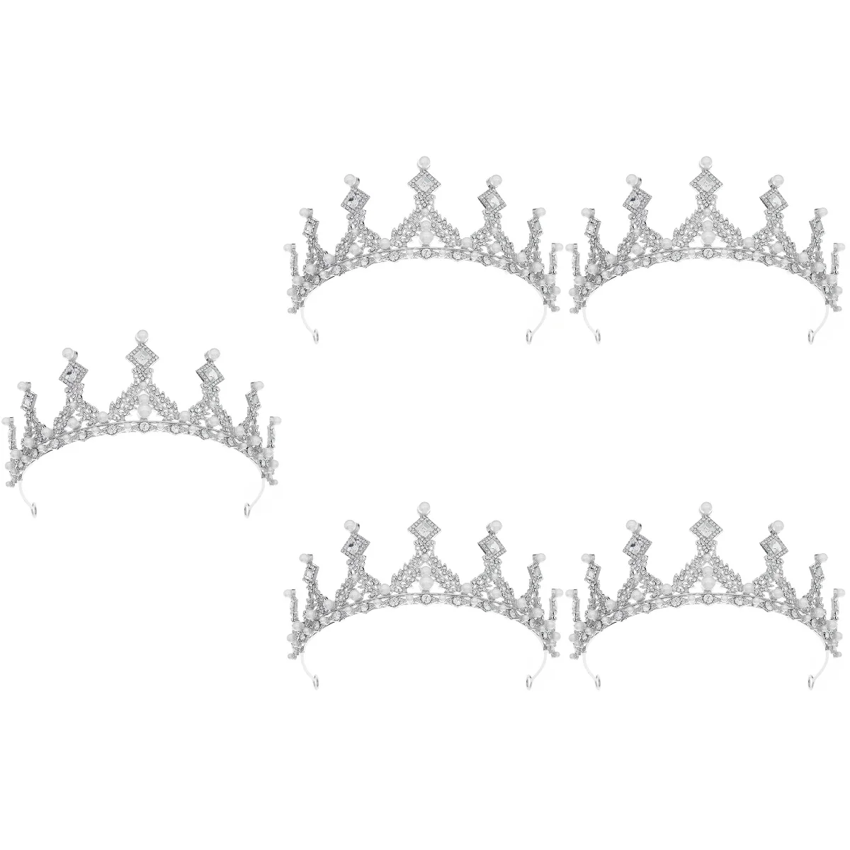 

5pcs Rhinestones Tiara Wedding Bride Headpiece Bridal Headband Hair