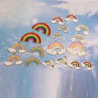 lovely rainbow charms for jewelry making pendants necklaces cute earrings diy handmade accessories alloy enamel findings crafts