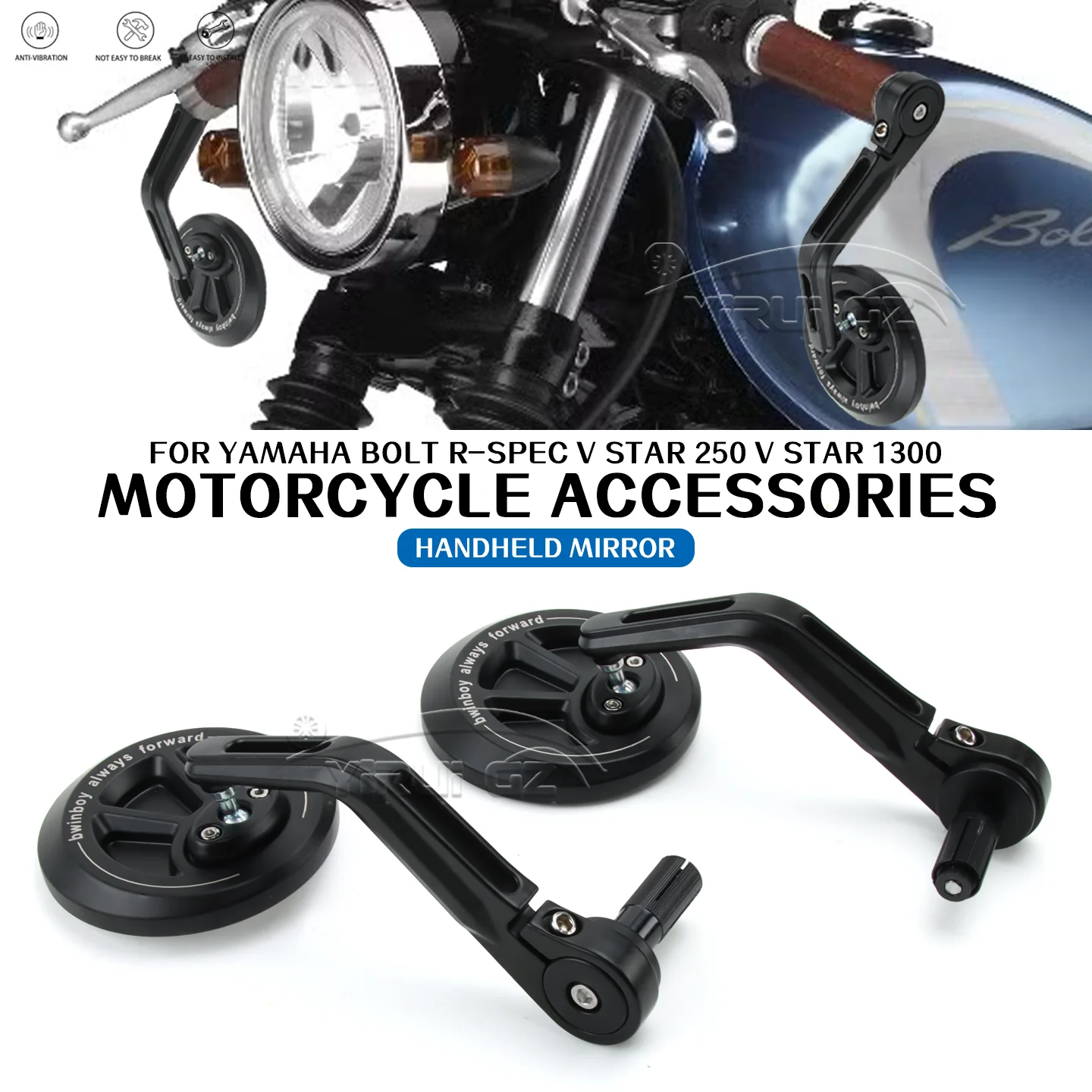Фото ДЛЯ YAMAHA Bolt R-Spec мотоциклетный руль заднего вида, зеркала заднего вида, боковые зеркала V Star 250 В Star 1300 В Star 250 №1