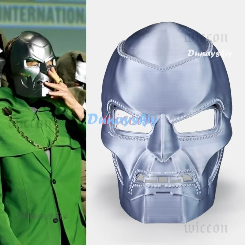 Movie Doctor Doom Cosplay Costume Mask Adult Unisex Green Uniform Coat Pants Suit Halloween Outfit Party
