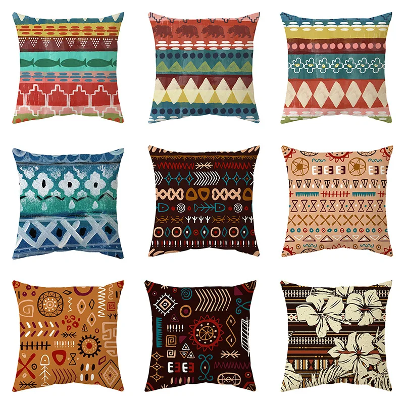 

Новинка Чехол-Подушка с геометрическим рисунком в этническом стиле ретро абстрактный узор предметы домашнего обихода