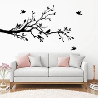 tree branch wall decals love birds removable vinyl stickers nursery leaves hearts livingroom home decor murals poster hj1430
