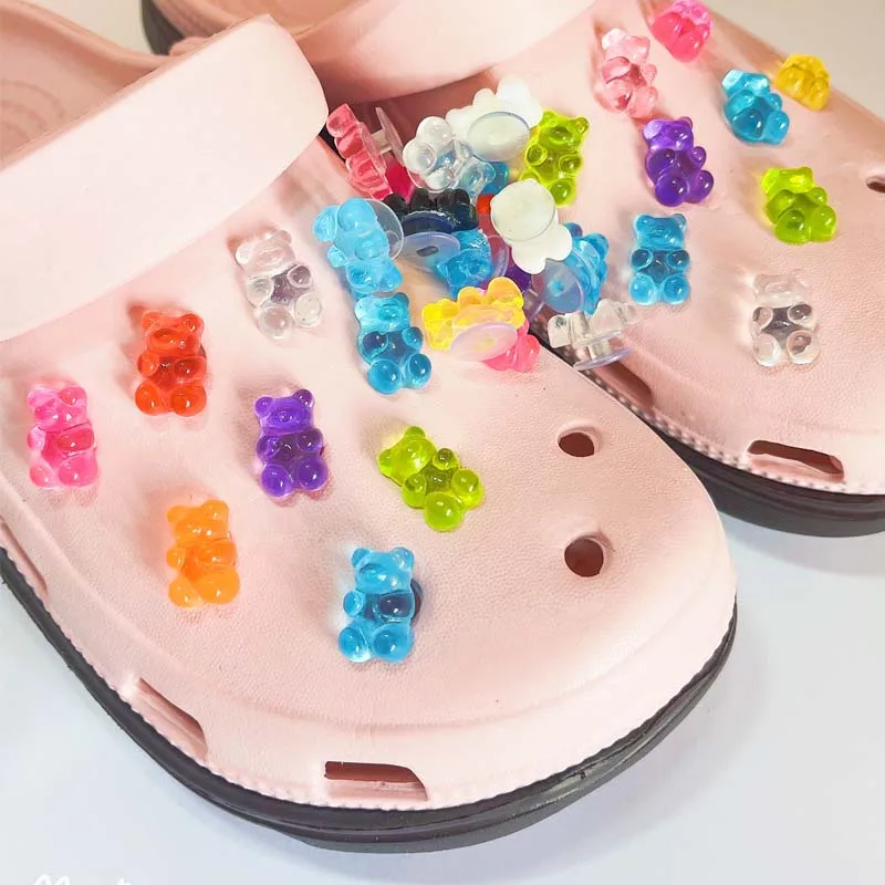 10Pcs Gummy Bears Designer Croc Charms Set Fit Children Decorations For Shoes Ornaments Women Accessories JIBZ Pins Wholesale