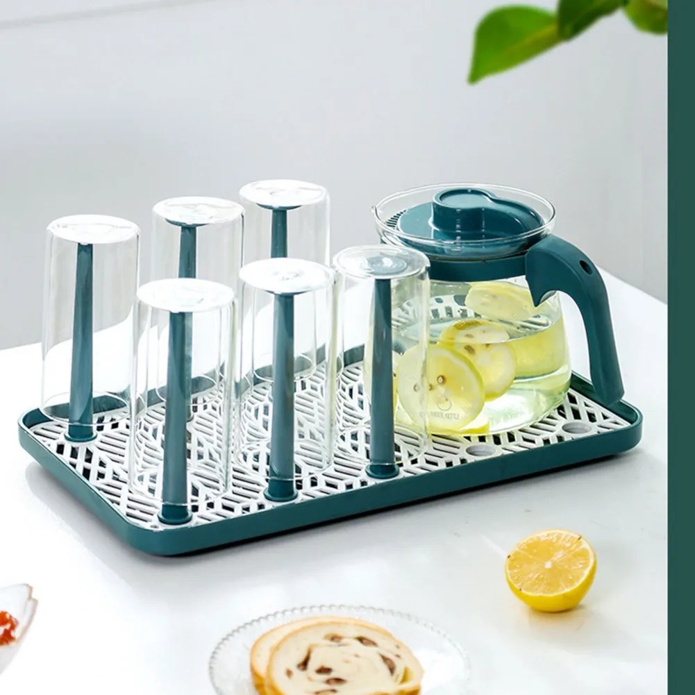 

Cup Drying Rack Stand Glass Cup Drainer Holder Detachable Tea Cups Dish Drying Rack Storage Tray Organizer Kitchen Supplies