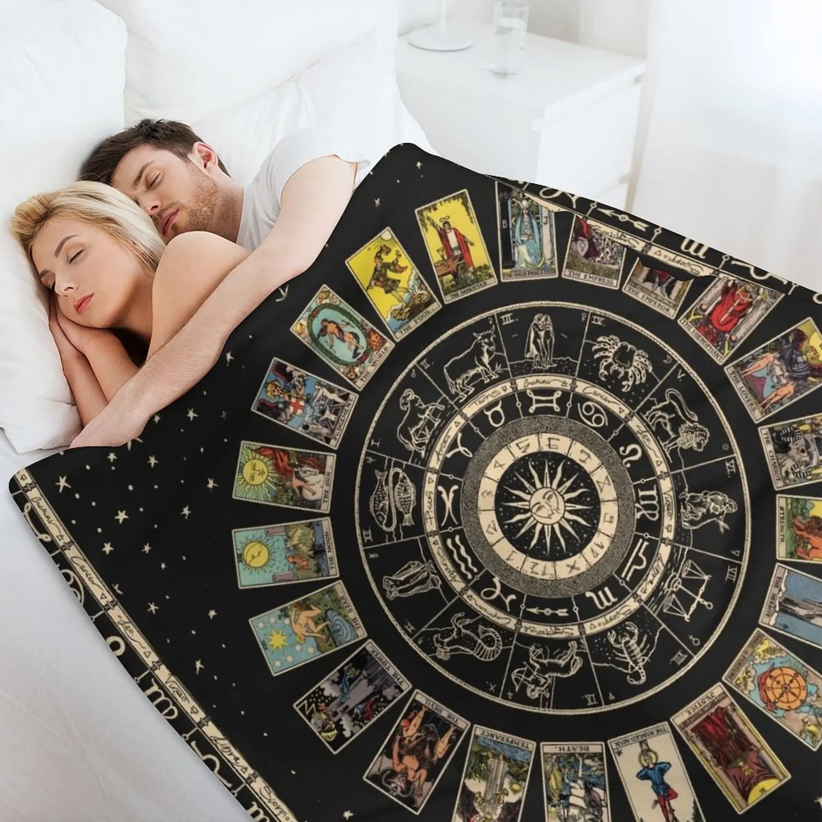Одеяло со знаками Зодиака астрологическая схема и бросок Таро из арканы милые