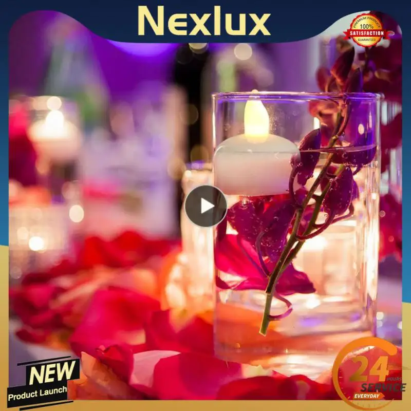 

Battery Led Candles Led Tea Lights Warm White Waterproof Floating Tealights Bathroom Accessories Energy Saving Portable
