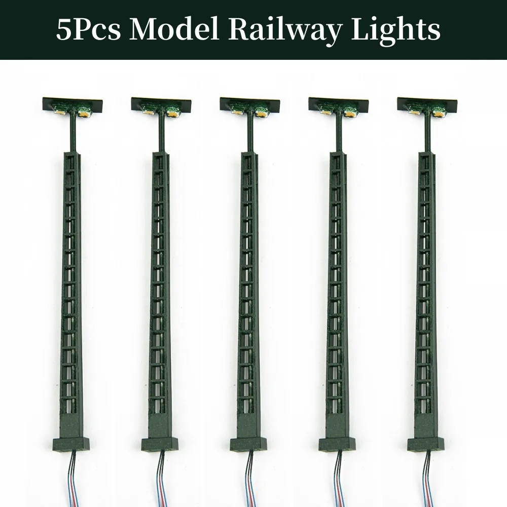 

5Pcs Model Railway Lights Lattice Mast Light, Gauge H0 Light Layout LED Lamp 5 Pieces Of Series Resistors For Connection To 12-1