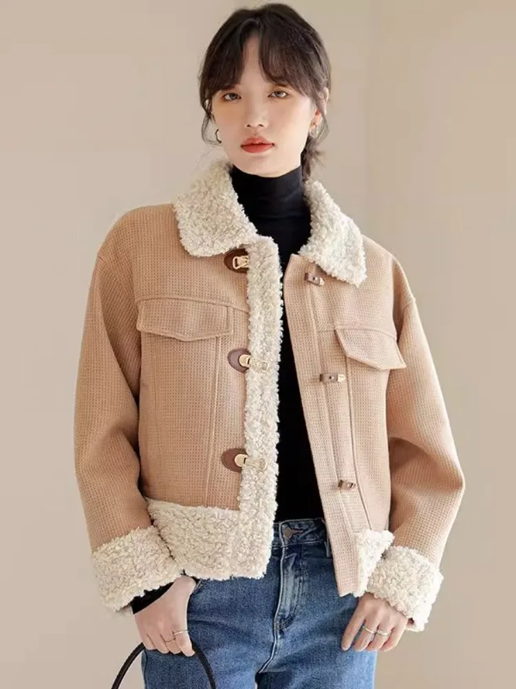 Новое зимнее искусственное короткое пальто женское маленькое берберское