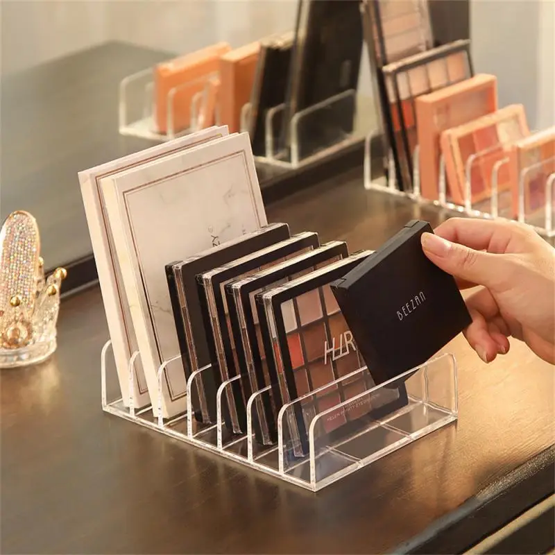 

Hot Sale Eye Shadow Tray Storage Box Powder Partition Acrylic Transparent Desktop Makeup Powder Blusher Cosmetics Shelf