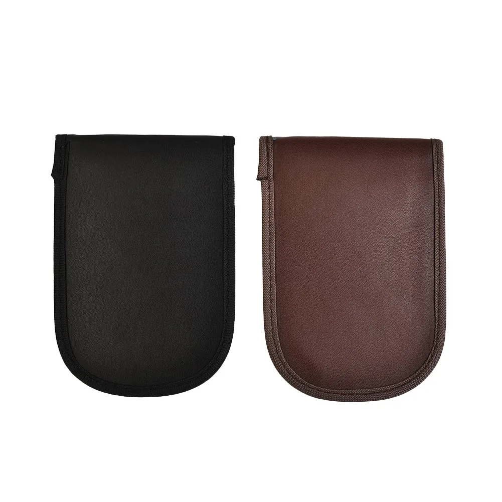 

Polyurethane Leather RFID Signal Blocking Pouch case Bag Smart automobile keyfobs Anti-theft Black+Brown NEW Sale