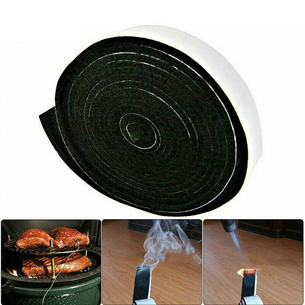 

1Roll High Heat Barbecue Smoker Gasket BBQ Door Lid Grill Seal Self Sticker Sealing Tape Stove Gasket BBQ Kitchen Accessories