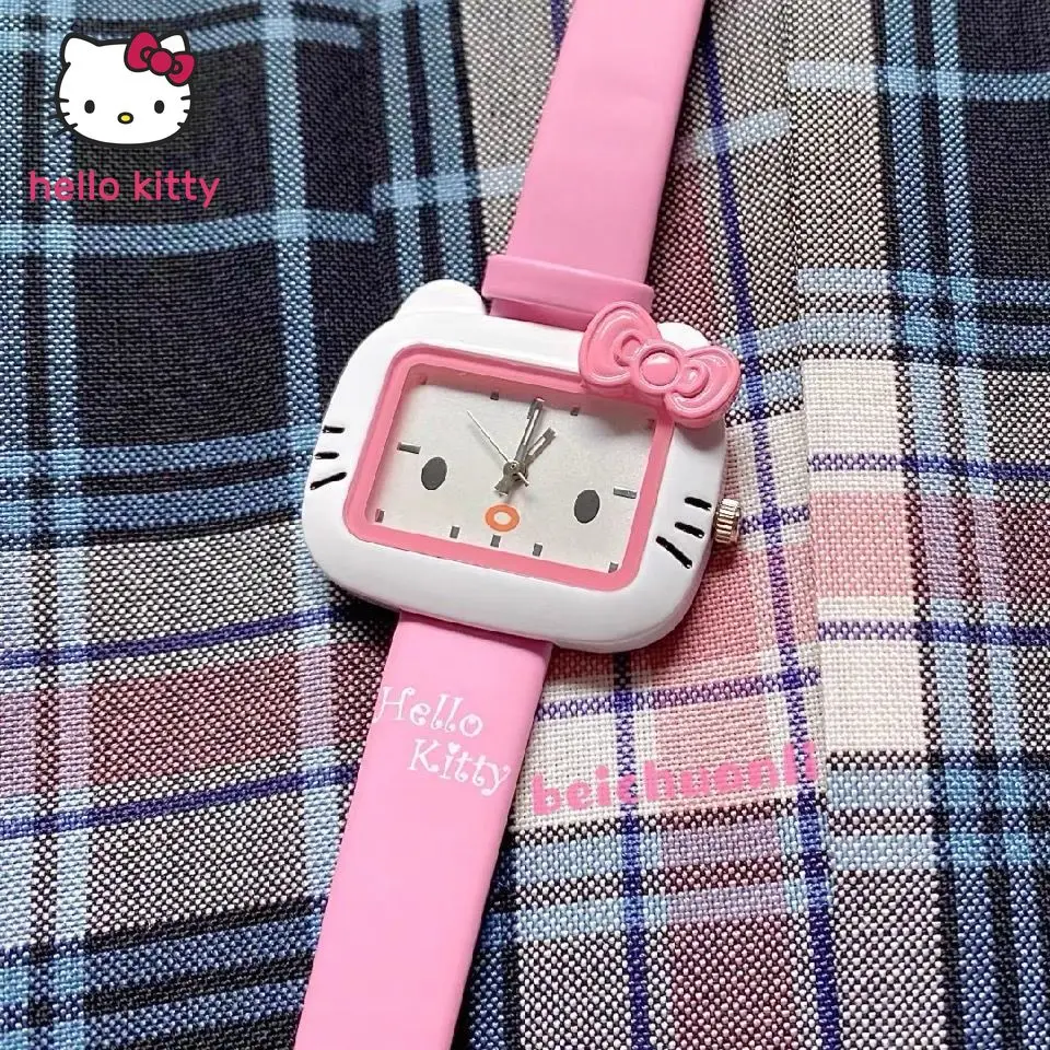 

Детские часы Hello Kitty, спортивные электронные часы для девочек, милые часы с будильником для учеников младшей и старшей школы, часы с защитой о...