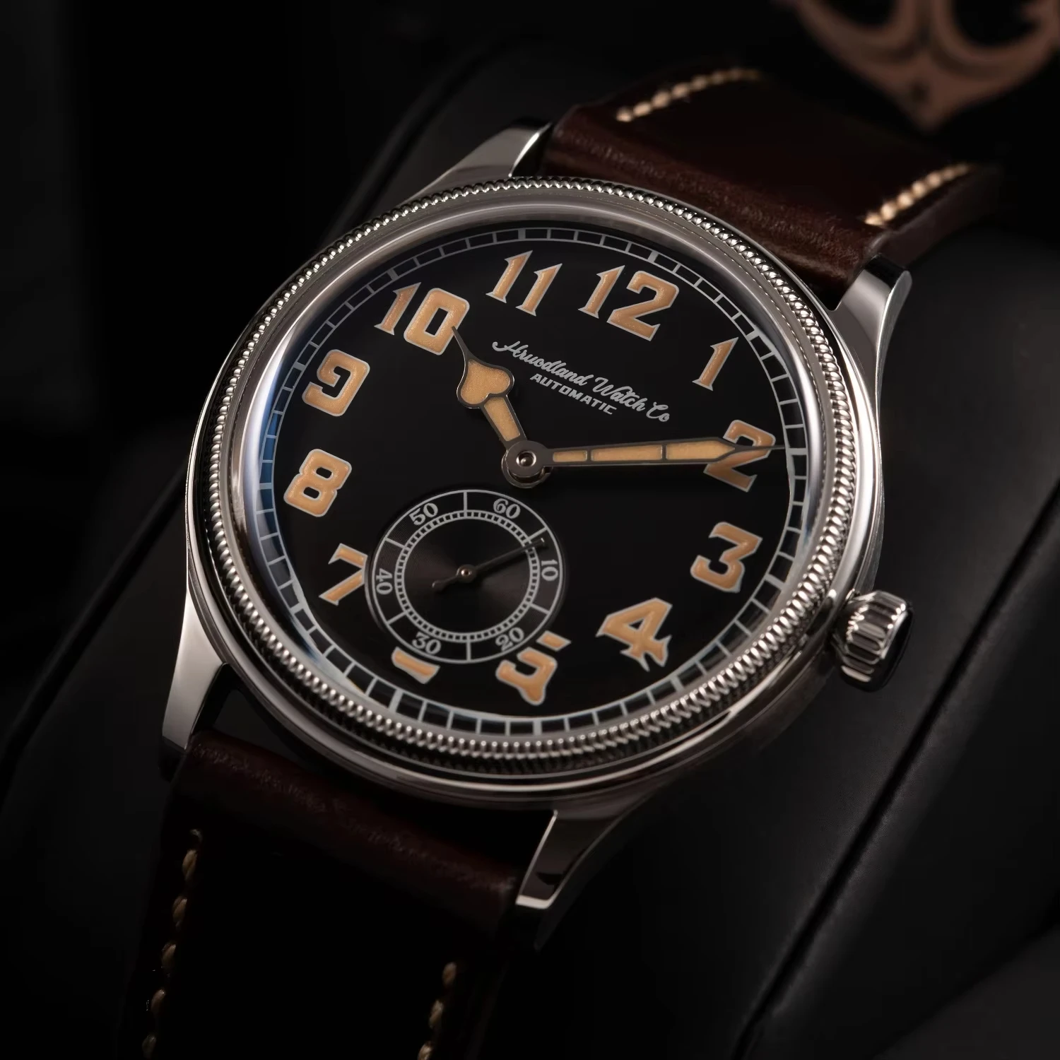 Hruodland F027 Классические автоматические мужские часы Sapphire Galss Seagull ST1701 механические