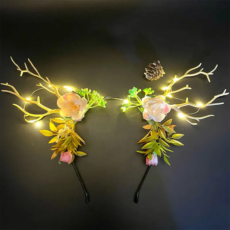 Christmas Headbands Hairpins Antler Hair Clips Deer Ear Festivals Pine Cones Ball Adult Headwear Accessories