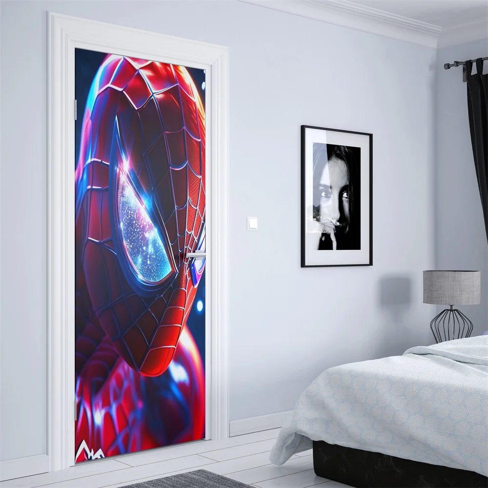 Marvel супергерой Капитан Америка Человек-паук дверная наклейка детская комната