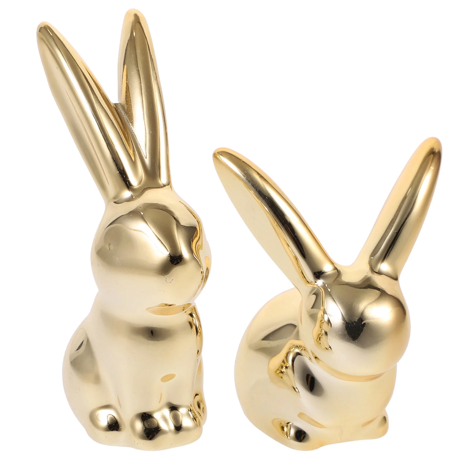 

Bunny Rabbit Ceramic Easter Figurine Statue Figurines Ornament Decor Decorative Sculpture Porcelain Gold Figure Holder Miniature
