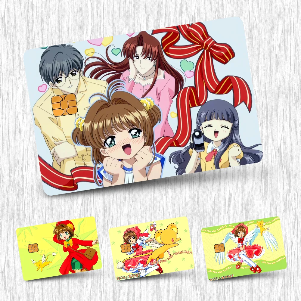 Фото Cardcaptor Sakura CUte наклейки для карт кредитная карта DIY защитные наклейки для карт водонепроницаемая пленка для кожи №1