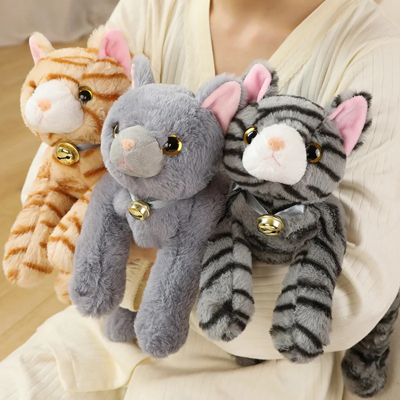 

Stuffed Lifelike Tabby Cat Plush Toy Simulation Cute Russian Blue Cat Doll Pet Toys Home Decor Gift For Girls Birthday 35/45cm