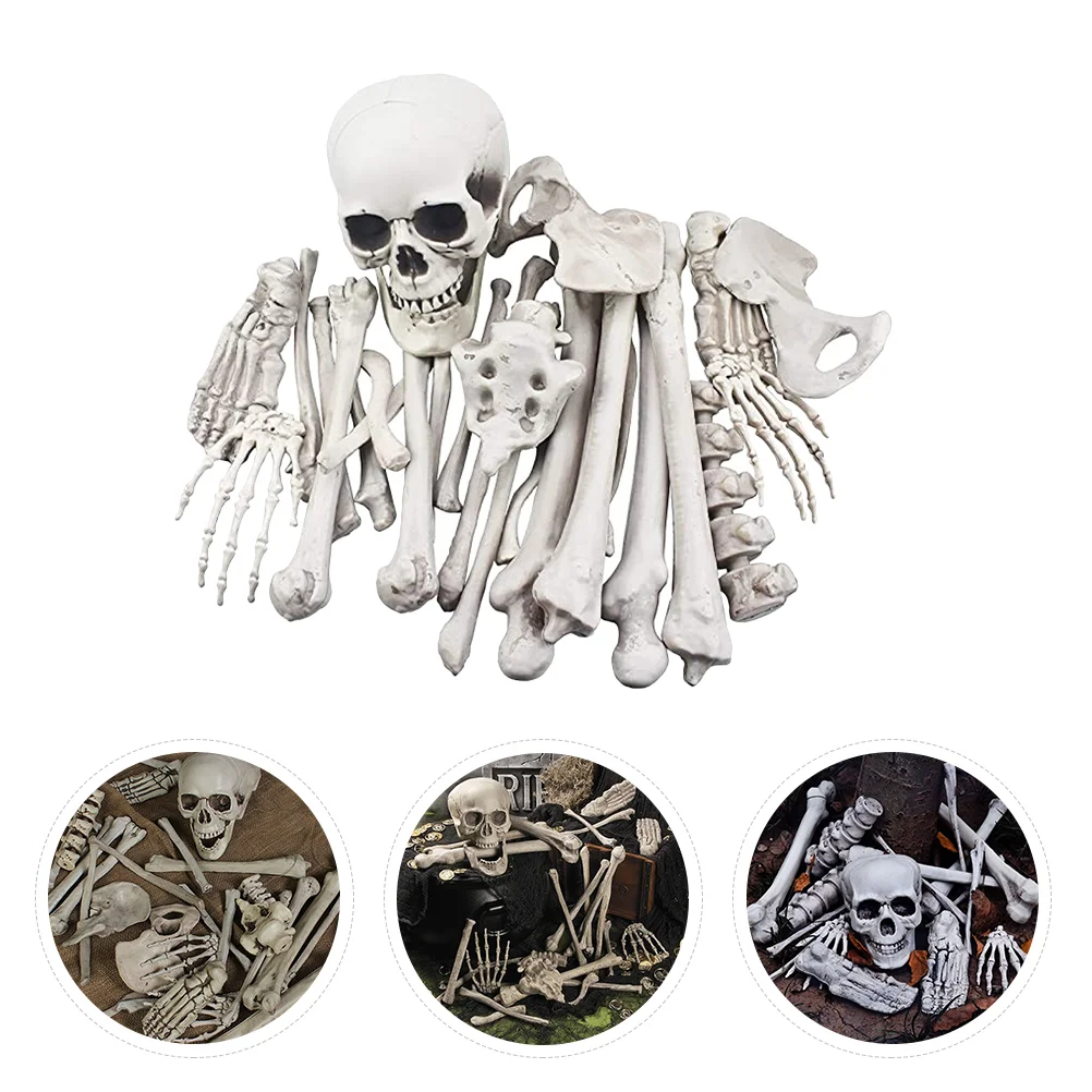 

28 Pieces Haunted House Prop Halloween Decor Plastic Bones Decoration Humans