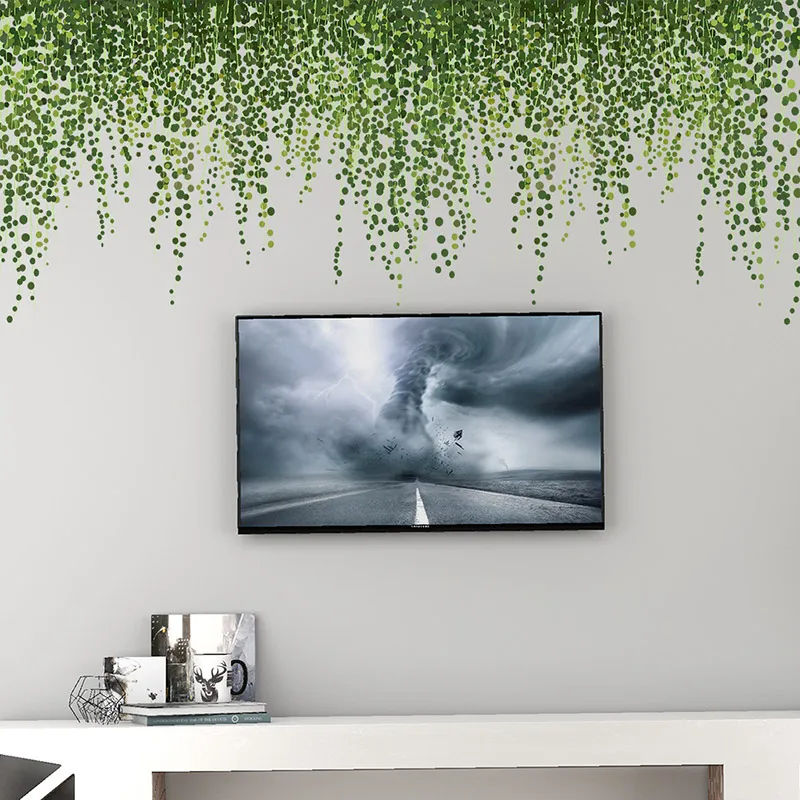 

Green Leaf Weeping Removable Wall Stickers Decoration PVC Decals Home Decor Wallpapers for Kids room Nursery Bedroom Living Room