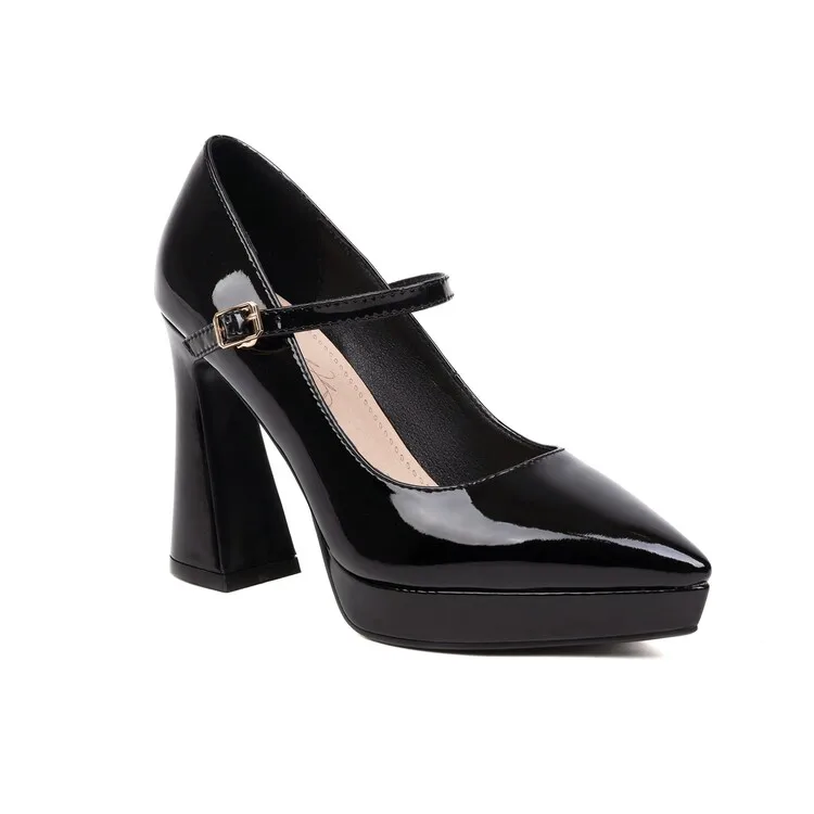 

Oversize Large size Big Size Pointed thick heel shoes ladies high heels women shoes woman pumps