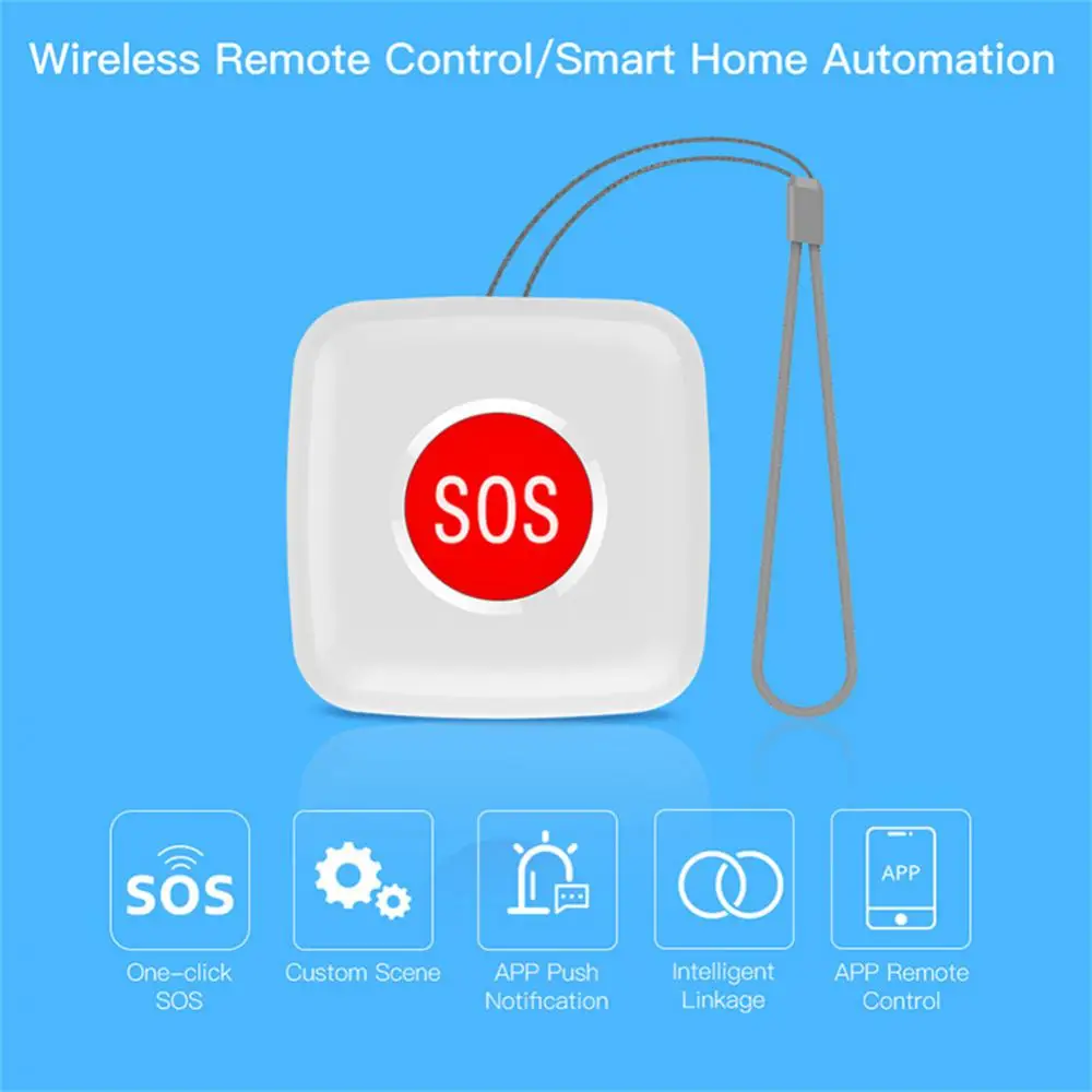 

Tuya Intelligent ZigBee Emergency Button Elderly SOS Alarm Call Button Intelligent Scene Linkage For Smart Home Zigbee Gateway